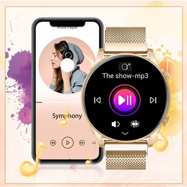 SMARTWATCH ZEGAREK DAMSKI POLSKIE MENU ROZMOWY ZDROWIE SPORT AMOLED 4 PASKI zdjęcie 10