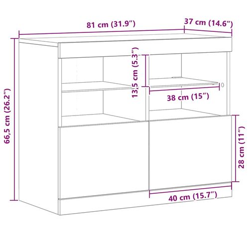 Bufet Brązowy 81 x 37 x 67 cm Materiał drewnopochodny na Arena.pl