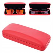 Czerwone ETUI NA OKULARY korekcyjne przeciwsłoneczne Futerał Pokrowiec