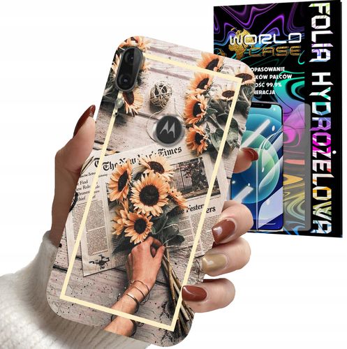 ETUI DO MOTOROLA E6 PLUS - SŁONECZNIK KWIATY DLA KOBIET PLECKI + FOLIA na Arena.pl