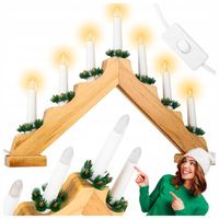 ŚWIECZNIK ADWENTOWY LED DREWNIANY ELEKTRYCZNY DEKORACJA ADWENT