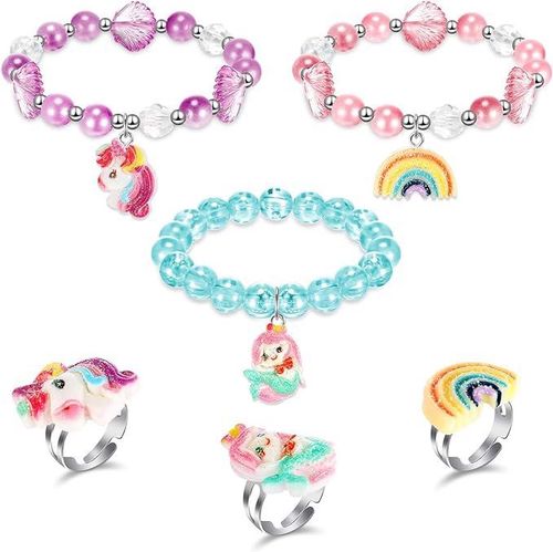 Zestaw 3 kolorowych bransoletek i pierścionków na Arena.pl