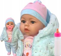 LALKA JAK ŻYWA BOBAS 45cm MÓWI butelka smoczek NEW