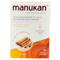 Manukan Pastylki Cynamonowe na gardło 16 szt z Miodem Manuka i olejkami Alba Thyment