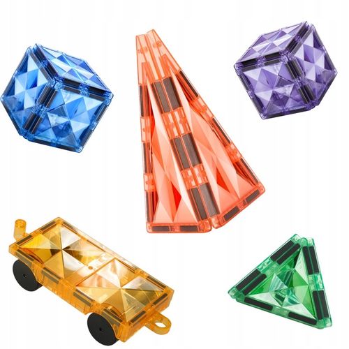 Klocki magnetyczne dla dzieci duże edukacyjne zestaw konstrukcyjny 100 el na Arena.pl