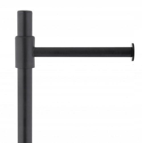 Stojak z uchwytem na papier toaletowy czarny i szczotka do WC bambus zestaw na Arena.pl