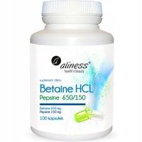 Aliness BETAINA HCL Kwas solny PEPSYNA trawienie 100 kapsułek