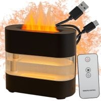 Nawilżacz powietrza kominek led z efektem płomieni aromaterapia usb pilot