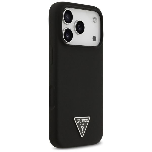 Etui Guess Silicone Triangle Logo MagSafe do iPhone 17 Pro Max czarny zdjęcie 4