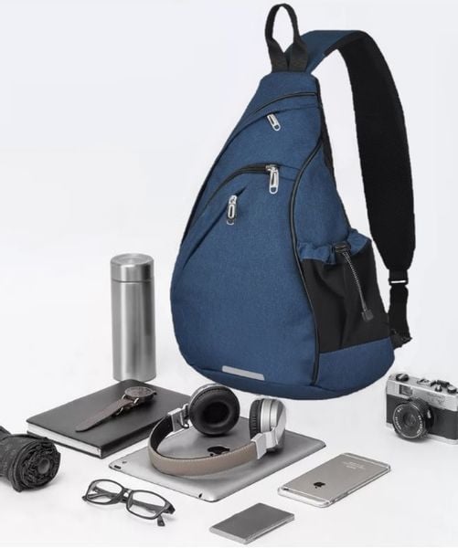 NERKA PLECAK TORBA NA JEDNO RAMIĘ SASZETKA CROSSBODY MIEJSKI MĘSKI NIEBIESKI zdjęcie 6