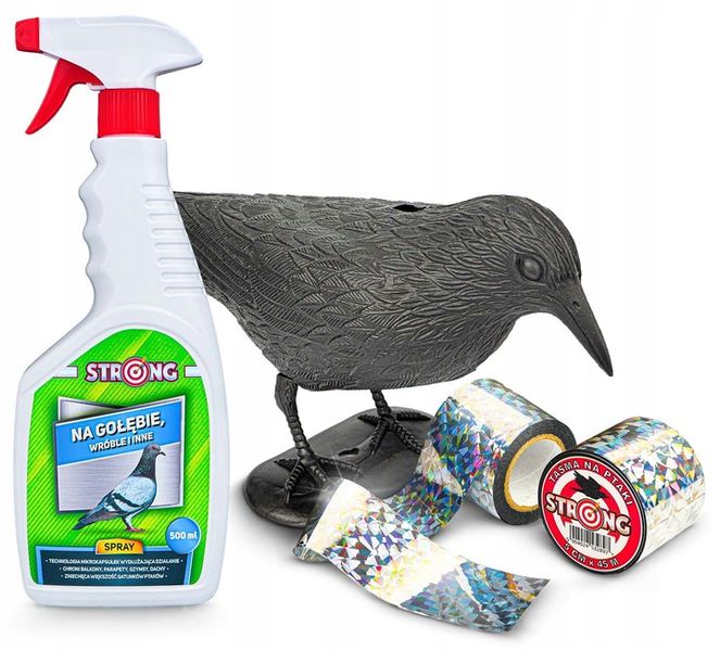 ZESTAW DO ODSTRASZANIA PTAKÓW GOŁĘBIE WRÓBLE MEWY zdjęcie 1