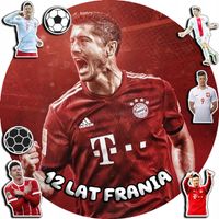 OPŁATEK NA TORT 30CM - PIŁKA NOŻNA LEWANDOWSKI + IMIĘ + GRATIS! 24CM 26CM