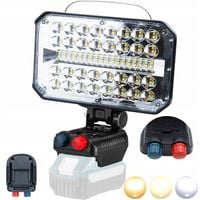 Przenośna akumulatorowa lampa robocza LED, regulowana jasność i kolor