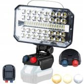 Przenośna akumulatorowa lampa robocza LED, regulowana jasność i kolor