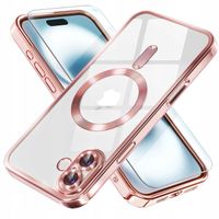 Etui do iPhone 16 WZMACNIANE 360° do MagSafe SILIKONOWE + 2szt SZKŁO