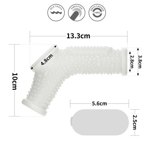 vibrating drip knights ring with scrotum sleeve (white) na Arena.pl