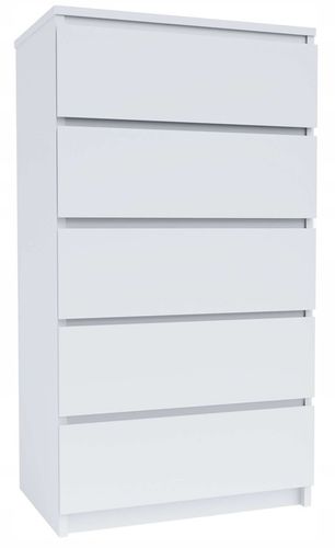 Komoda biała 5 szuflad nowoczesna duża szafka do salonu pokoju na Arena.pl