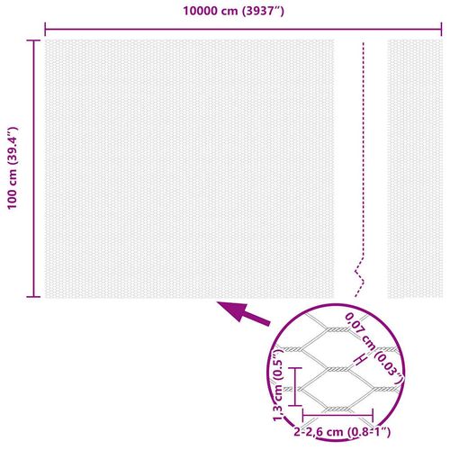 Ogrodzenie z słupkami Srebrny 1 x 100 m Stal pokryta PCV na Arena.pl