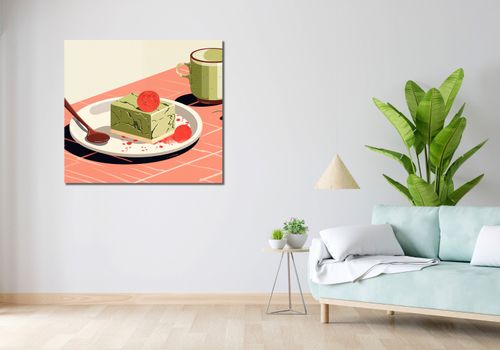 Obraz 100x90cm Deser Matcha na Arena.pl