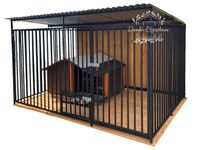 Kojec dla psów 3x2m  drewniana podłoga sciana zabudowana Drewnem ID600