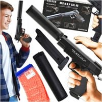 PISTOLET NA KULKI PLASTIKOWE METALOWY Z TŁUMIKIEM + GRATIS 800 KULEK
