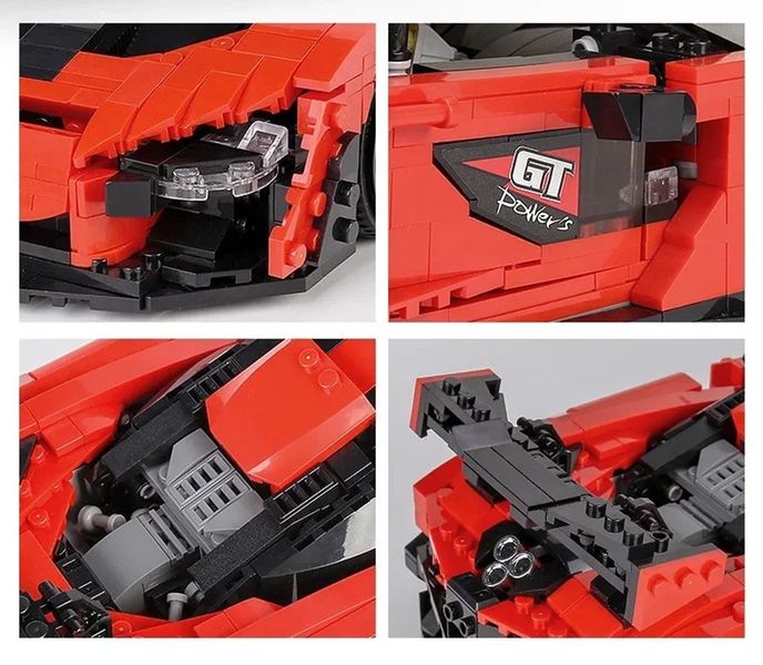 Zestaw Klocków Auto Sportowe Pomarańczowe 1372El. zdjęcie 5