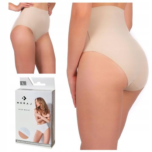 Figi Majtki Damskie Laserowo Cięte Wyszczuplające Gładkie Cieliste MORAJ L na Arena.pl