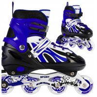 ROLKI REGULOWANE DLA DZIECI CHŁOPCA 34-37 CZARNO NIEBIESKIE DZIECIĘCE