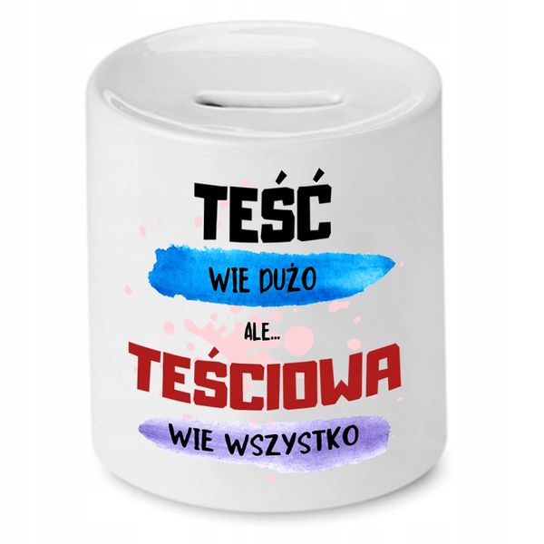 Skarbonka Dla Teściowej Teściowa Wie Wszystko Z Nadrukiem Ze Zdjęciem zdjęcie 1
