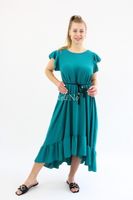 Długa sukienka z odkrytymi plecami Ella morska UNI