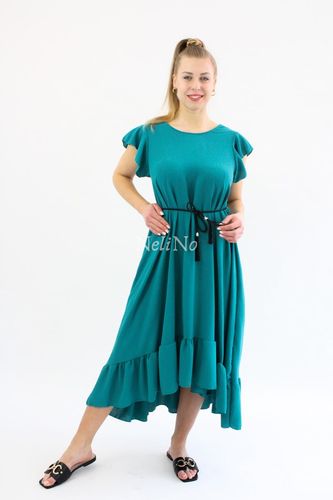 Długa sukienka z odkrytymi plecami Ella morska UNI na Arena.pl