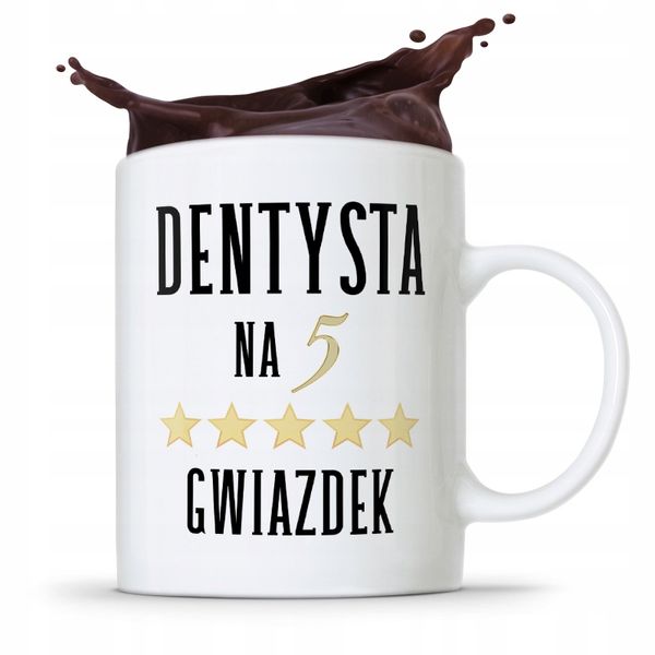 Kubek Prezent Dla Dentysty Dentysta Na 5 Gwiazdek Z Nadrukiem Ze Zdjęciem zdjęcie 1