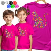 KOSZULKA DZIECIĘCA T-Shirt - NA DZIEŃ KROPKI KROPKOWY KOT KOTY - 122 S