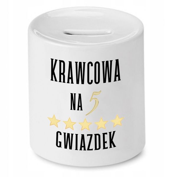Skarbonka Dla Krawcowej Krawca Na Pięć Gwiazdek Z Nadrukiem Ze Zdjęciem zdjęcie 1