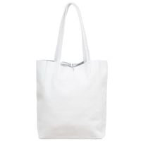 VERA PELLE torebka damska skórzana shopper na ramię V727 biała