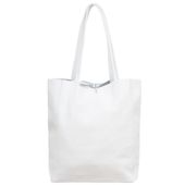 VERA PELLE torebka damska skórzana shopper na ramię V727 biała