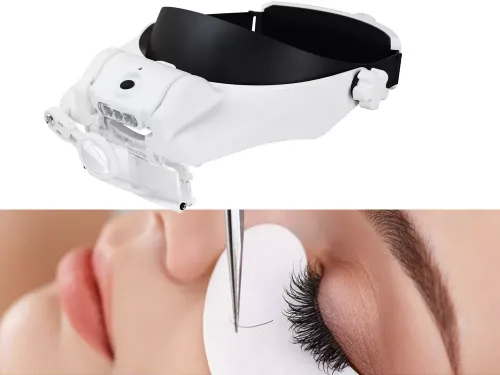 Lupa nagłowna czołowa okulary 3 led soczewki 13x na Arena.pl