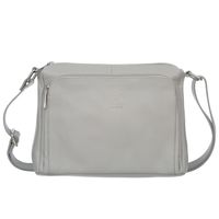 VERA PELLE torebka damska skórzana listonoszka z paskiem V535 j.szara