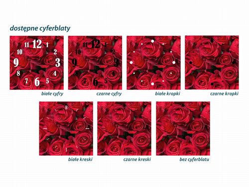 ZEGAR SZKLANY OKRĄGŁY - Róże na Arena.pl