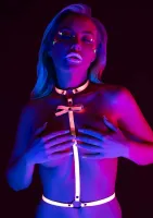 taboom glow in the dark harness z kokardą, regulowany, świecący l/xl