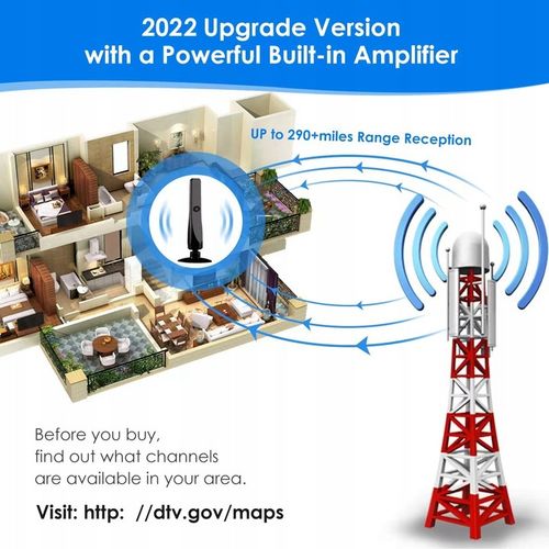 MAŁA CYFROWA ANTENA TV TELEWIZYJNA WEWNĘTRZNA DVB-T2 WZMACNIACZ SYGNAŁU na Arena.pl