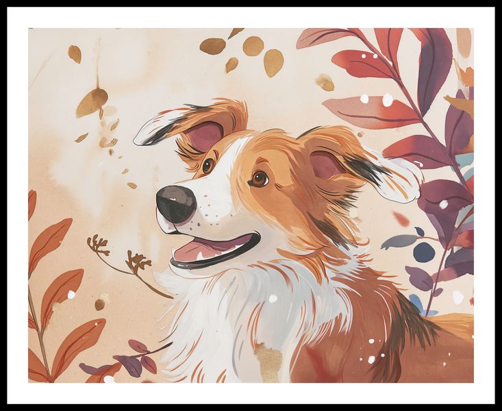 Plakat 76x60,5cm Collie Jesienną Porą zdjęcie 3