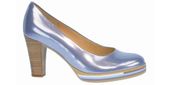 Gabor Czółenka damskie - Lakierowane, słupek - rozmiar 36 - Niebieska skóra