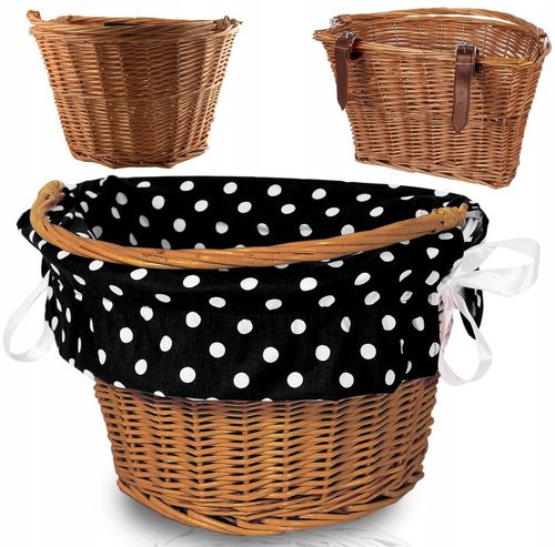 KOSZYK WIKLINOWY ROWEROWY NA ZAKUPY ROWER KIEROWNICE POJEMNY Z WKŁADEM na Arena.pl