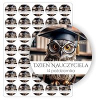NAKLEJKI Dzień Edukacji Narodowej DZIEŃ NAUCZYCIELA 35 szt. 4 cm