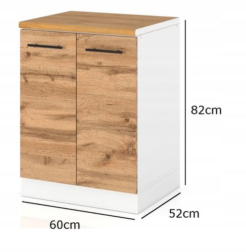 SZAFKA KUCHENNA DOLNA STOJĄCA DĄB WOTAN 60CM MEBLE KUCHENNE DO KUCHNI na Arena.pl