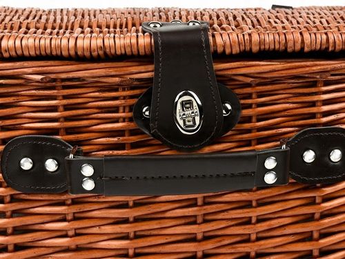 KOSZ PIKNIKOWY WIKLINOWY TALERZE SZTUĆCE 4 OSOBY na Arena.pl