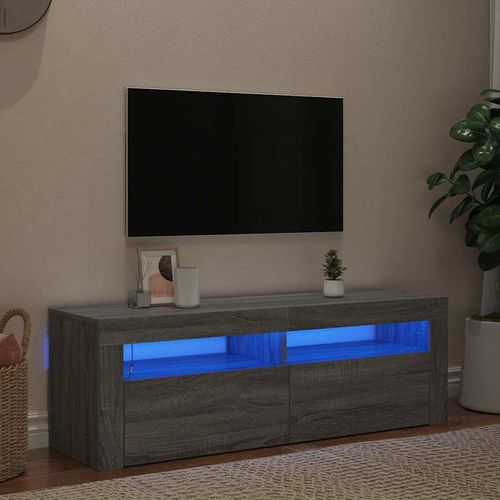 Szafka pod TV z LED, szary dąb sonoma, 120x35x40 cm na Arena.pl