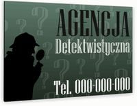 nadruk UV TABLICZKA reklamowa nierdzewna 40x30 agencja detektywistyczna