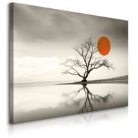 Obraz Ścienny Do Sypialni Salonu Zachód Słońca Jezioro Pejzaż 90cm x 60cm